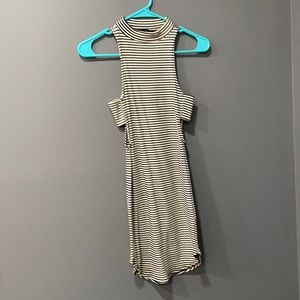 Size small black and white striped cut out mini dress
